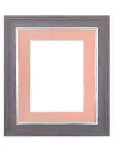 Scandi Slate Grey Frame with Pink Mount for Image Size 50 x 40 CM