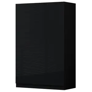 Stora 3 Door Triple Wardrobe Large High Gloss Black