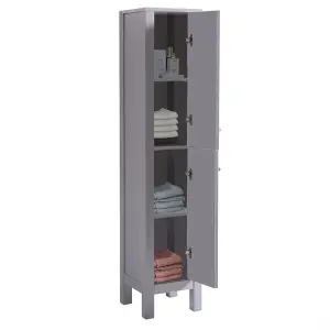 Bathroom Furniture Tall Modern Cabinet Storage Unit 1600mm Matte Grey