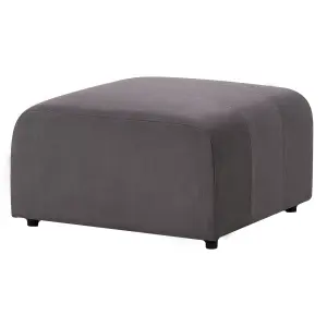 3 Seater Modular Velvet Sofa with Ottoman Dark Grey FALSTERBO