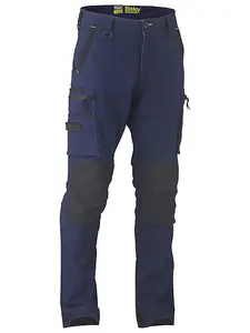 BISLEY WORKWEAR FLX & MOVE STRETCH UTILITY CARGO TROUSER WITH KEVLAR KNEE PAD POCKETS NAVY 30R