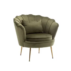 Velvet Sage Green Accent Chair