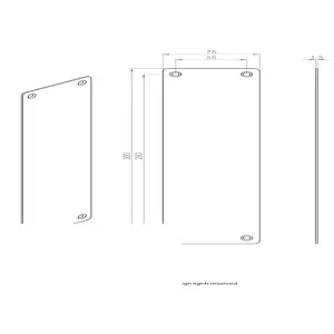 Plain Door Finger Plate 300 x 75mm Satin Stainless Steel Push Plate