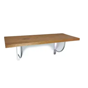 Solid Pine Rustical Shelf Medium Oak with LUK05 Bracket 25x120cm