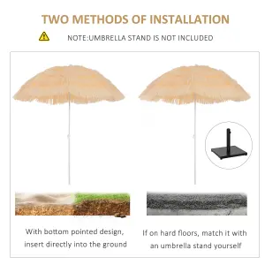 Garden Patio Hawaii Beach Sun Umbrella Sunshade Outdoor Folding Tilting Parasol