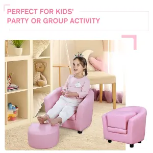 HOMCOM Children Kids Mini Sofa Armchair PVC Sweet Lovely and Safe Pink