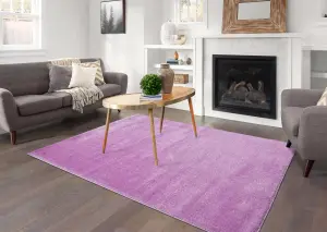 Smart Living Shaggy Soft Area Rug, Fluffy Living Room Carpet, Kitchen Floor, Bedroom Ultra Soft Rugs 80cm x 150cm - Lilac