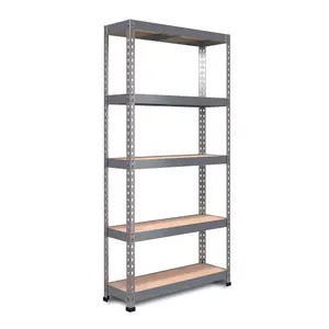 RB BOSS Garage Shelving Unit FastLok 5 Shelf MDF Galvanised Steel (H)1800mm (W)900mm (D)450mm