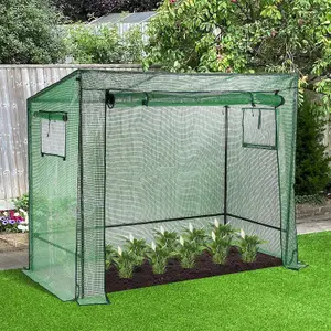 Walk-in Greenhouse 200x78x130/150cm - Tomato Greenhouse with Roll-up Door & 2 Windows