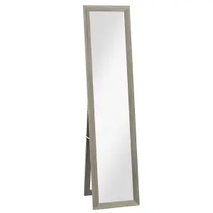 HOMCOM Full Length Mirror Farmhouse Wall Mirror Hanging Freestanding Grey