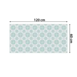 Seamless Turquoise Shaded Floral Pattern Self-adhesive kitchen bathroom home