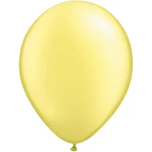 Qualatex 11 Inch Round Plain Latex Balloons (100 Pack) Pearl Lemon (One Size)