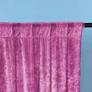 4x1M Crushed Velvet Backdrop, Photography Background Blackout Curtain - Pink