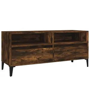 Berkfield TV Cabinet Smoked Oak 100x34.5x44.5 cm Engineered Wood