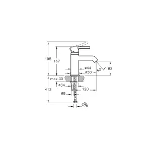 VitrA Minimax S Chrome effect Basin Mixer Tap