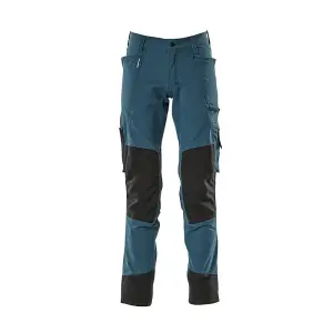 Mascot Advanced Stretch Trousers with Kneepad Pockets - Dark Petroleum   (35.5) (Leg Length - Regular)