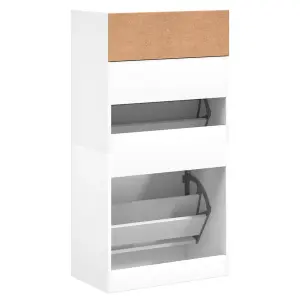 Shoe Cabinet White 60x34x116 cm Engineered Wood