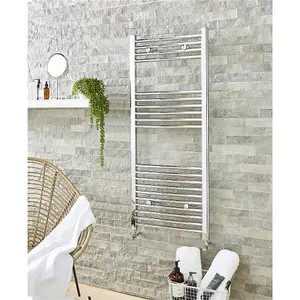 1000mm (H) x 400mm (W) - Vertical STRAIGHT- 22mm - Chrome - Bathroom Towel Rail - (Clifton Rail) -(1.0m x 0.4m)