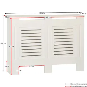 Vida Designs Milton Medium White MDF Radiator Cover