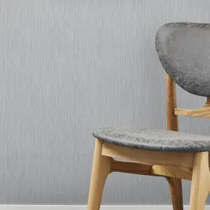 GoodHome Ciral Light grey Metallic effect Striped Textured Wallpaper Sample