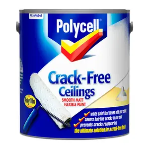 Polycell Crack free White Matt Emulsion paint, 2.5L