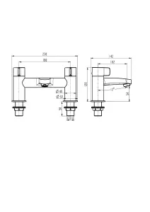 GoodHome Cavally Nickel effect Deck-mounted Manual Single Bath Filler Tap