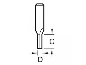 Trend 3/1 x 1/4 TCT Two Flute Cutter 5.0 x 16mm