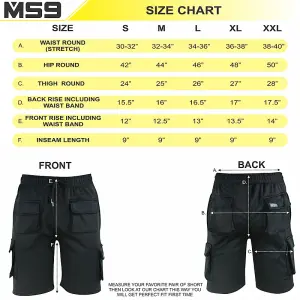 MS9 Mens Cargo Painter Decoration Jogging Fleece Work Shorts Tracksuit Cargo Shorts H15, White - L