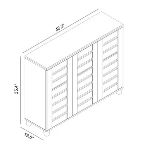 Lismore 16 Pair Shoe Storage Cabinet/Lismore shoe cabinet for 16 pairs of shoes Knotty Oak