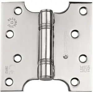 PAIR 102 x 152 x 3mm Parliament Hinge Bright Stainless Steel Internal Door