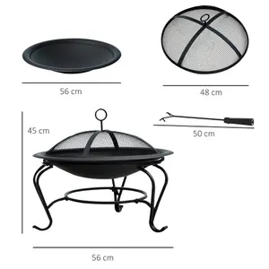 Outsunny Outdoor Fire Pit Wood Log Burning Heater Garden Stove Patio Brazier