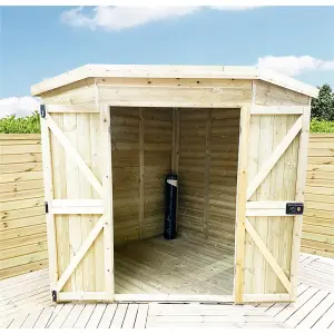 9 x 9 Wooden CORNER Pressure Treated Garden Shed / Workshop + Super Strength Framing (9' x 9' / 9ft x 9ft) (9x9)