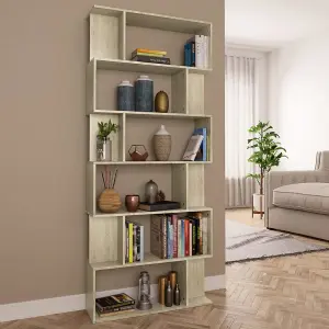 Berkfield Book Cabinet/Room Divider Sonoma Oak 80x24x192 cm Engineered Wood