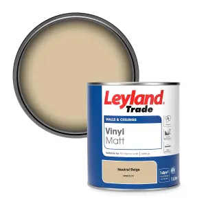 Leyland Trade Vinyl Matt Walls & Ceilings Emulsion Paint Neutral Beige (PPG12-31) 1L