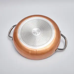 Copper 28Cm Shallow Family Casserole Pan With Lid