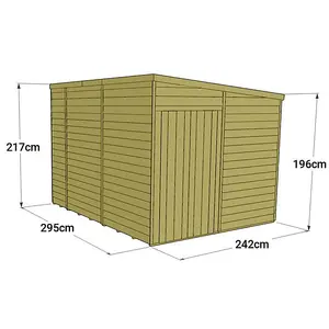 Store More Tongue and Groove Pent Shed - 10x8 Windowless