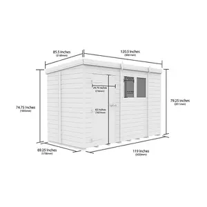 DIY Sheds 10x5 Pent Shed - Single Door With Windows