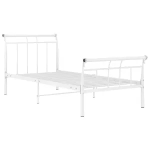 Berkfield Bed Frame White Metal 100x200 cm