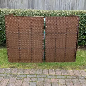 Rattan Effect Wheelie Bin Screen (Triple)