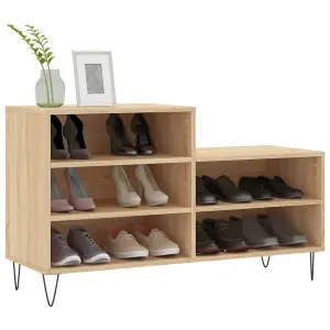 Berkfield Shoe Cabinet Sonoma Oak 102x36x60 cm Engineered Wood