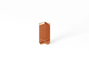 Set of 4 Internal Modular Steel Corners for Steel Skirting Boards - Copper Polished