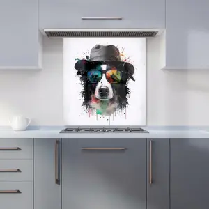 Border Collie Dog Premium Glass Kitchen Splashback W700mm x H750mm