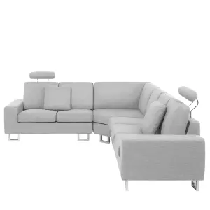 Corner Sofa STOCKHOLM Light Grey Fabric Right Hand