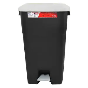 Pedal Operated Litter Bin - 60 Litre - Grey Lid