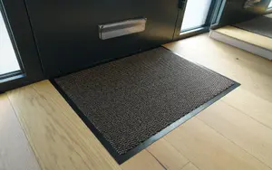 Serdim Rugs Non Slip Dirt Trapper Rubber Edged PVC Barrier Door Entrance Mats Brown 60x120 cm