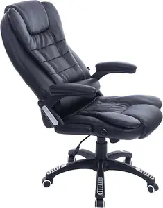 Executive High Back Reclining Black PU Leather Office Chair, Extra Padded Ergonomic Luxury Managers Computer Home Office Desk Chair, MO17, Cherry Tree