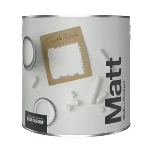 Rust-Oleum Washable Matt Wall Paint - Chalk White 2.5L