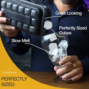 Ice Cube Tray Maker Mould and Touch Free Sanitary Silicone Ice Dispenser - Makes 18 Ice Cubes