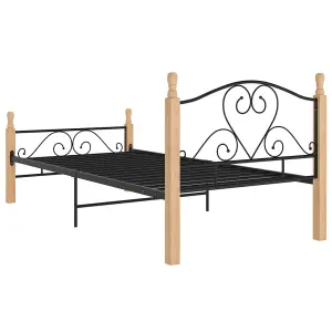 Berkfield Bed Frame Black Metal 90x200 cm