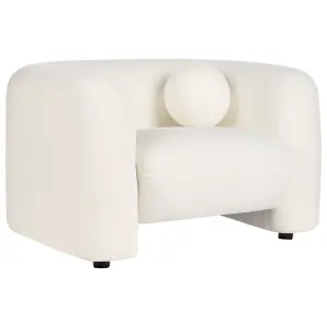 5 Seater Boucle Living Room Set White LEIREN